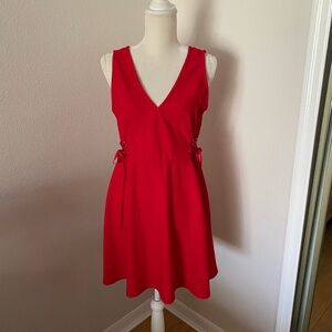 Red Dress Large Sleeveless Knee Length Xhilaration Adjustable Waist